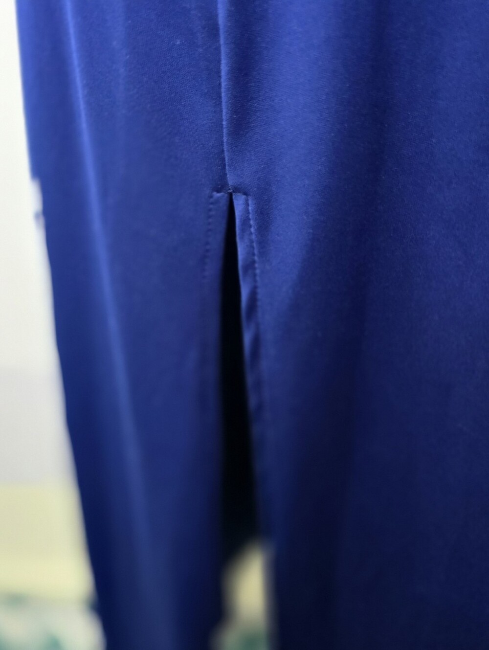 Vintage La Senza Blue Halter Maxi Dress Side Slit V-Neck Size M Romantic Chic - Picture 8 of 9